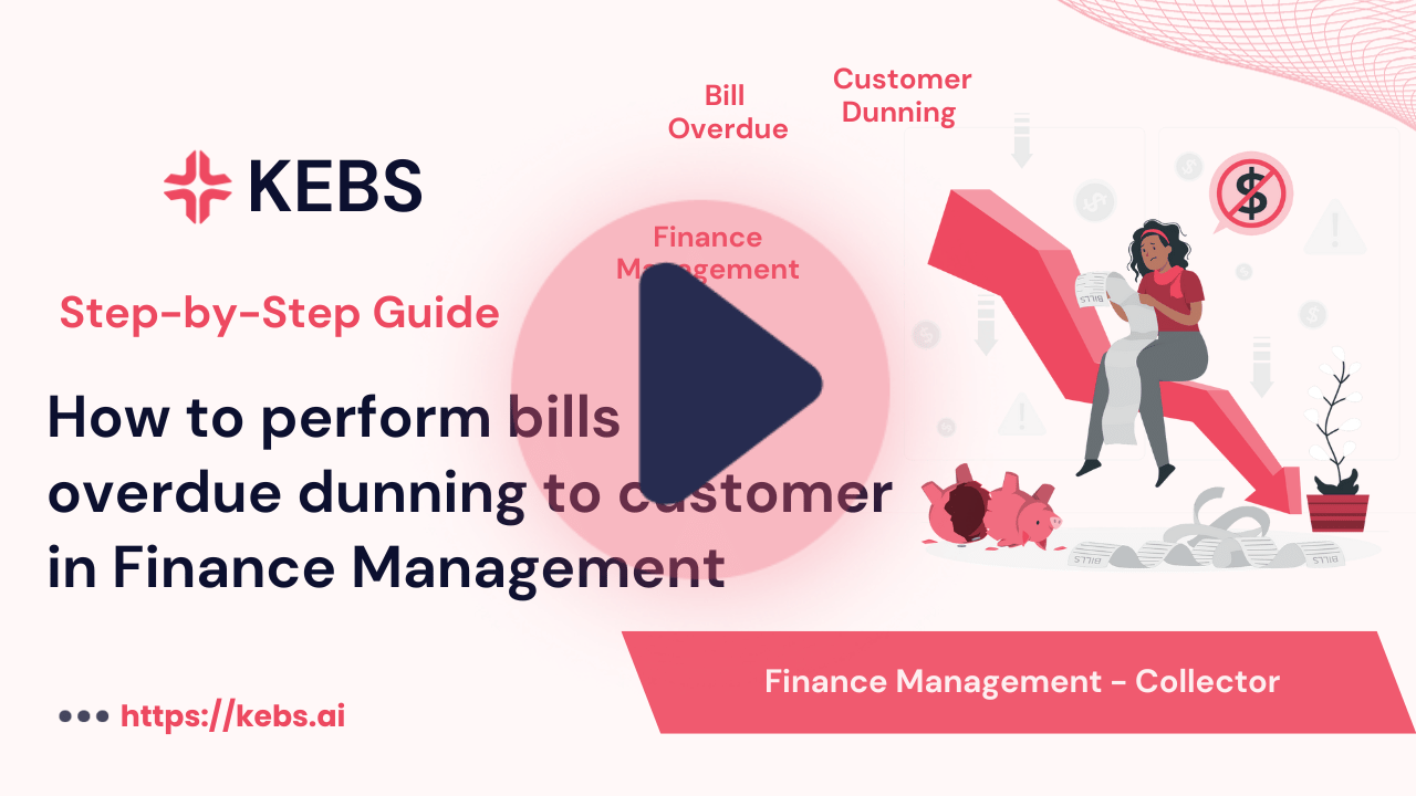 How to perform bills overdue dunning to customer in Finance Management