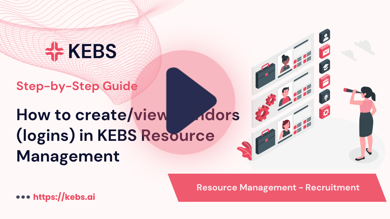 How to create_view Vendors (logins) in KEBS Resource Management