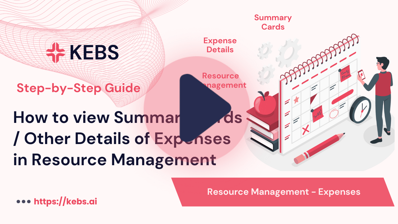 How to view Summary Cards Other Details of Expenses in Resource Management